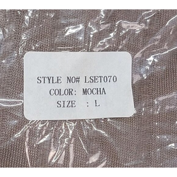 Listicle Hooded Lounge Pajama Set Mocha Draw String Straight Leg Womens Lg New - Picture 15 of 15